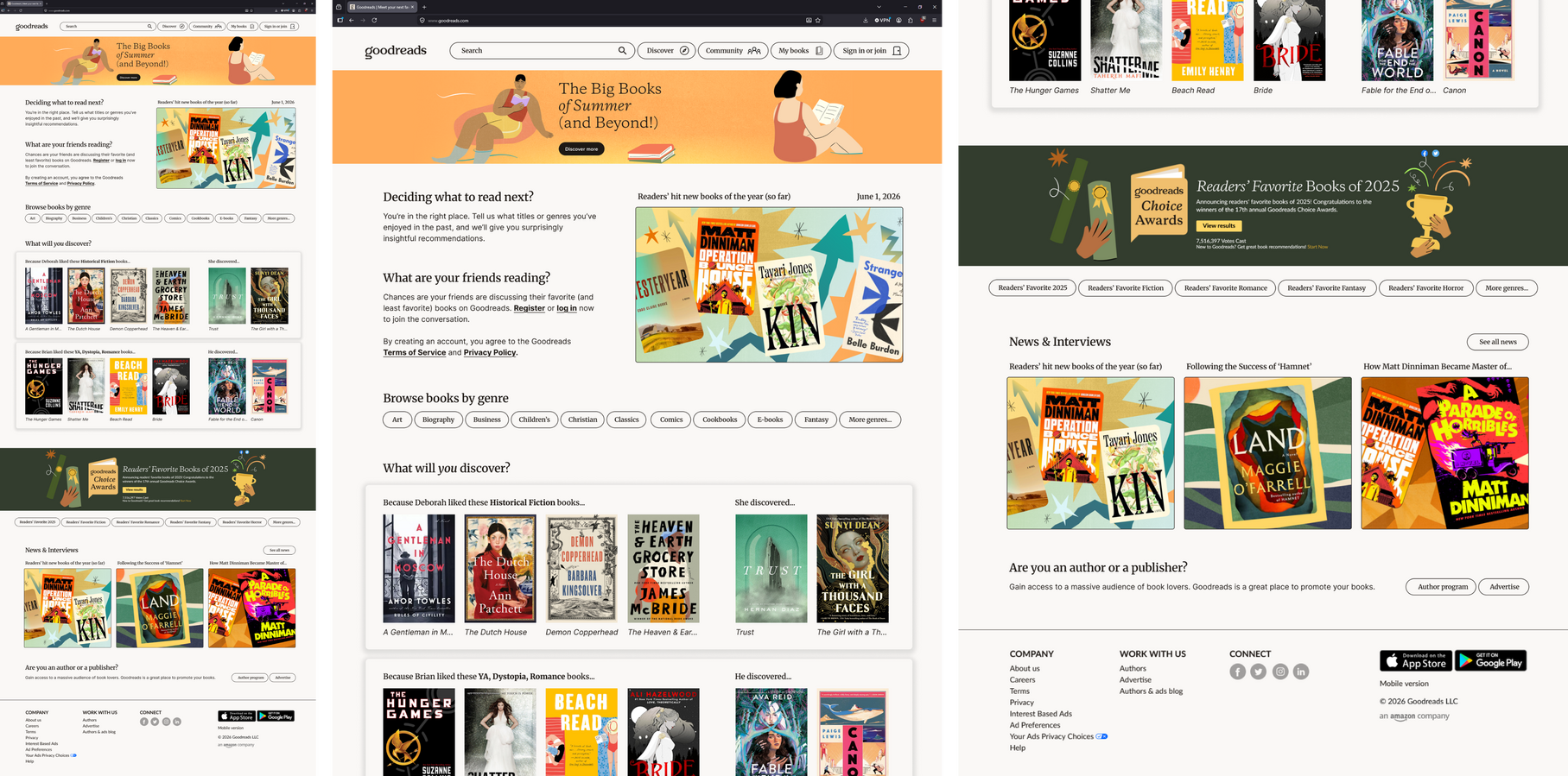 Exercise - Goodreads landing page
