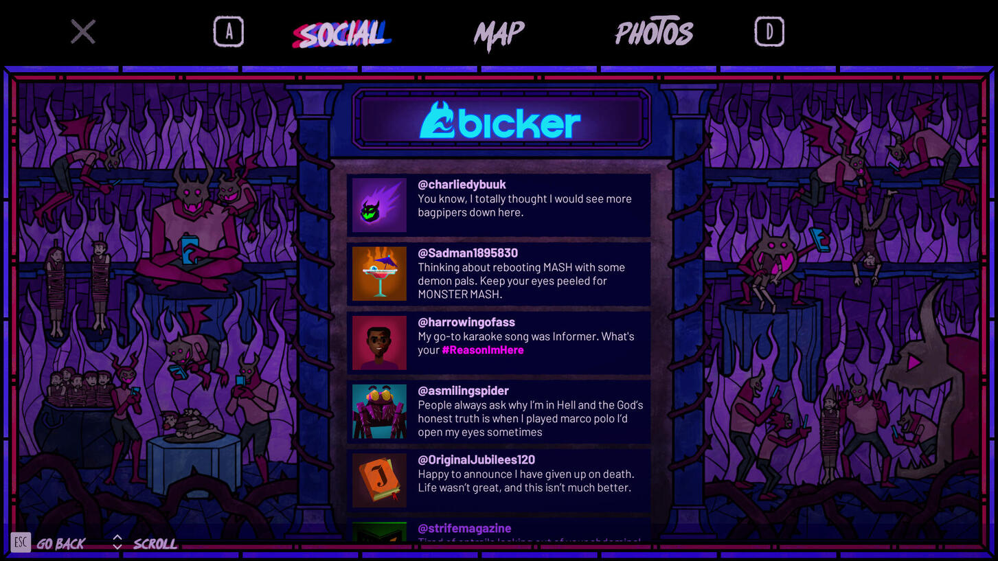 In-game pause screen - Social