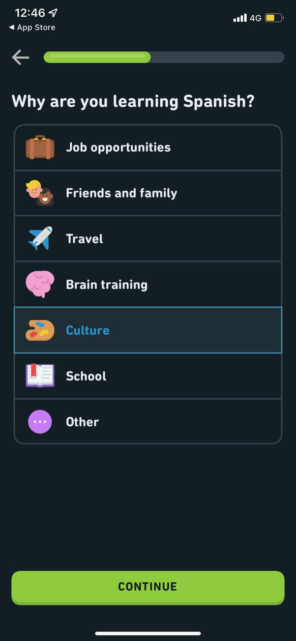 In-app priority selection
