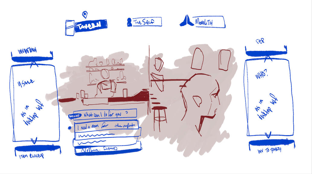 The Tavern, refined sketch.