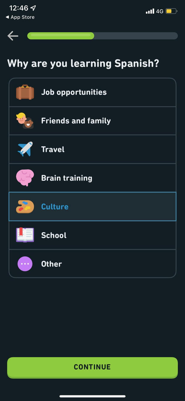 In-app priority selection