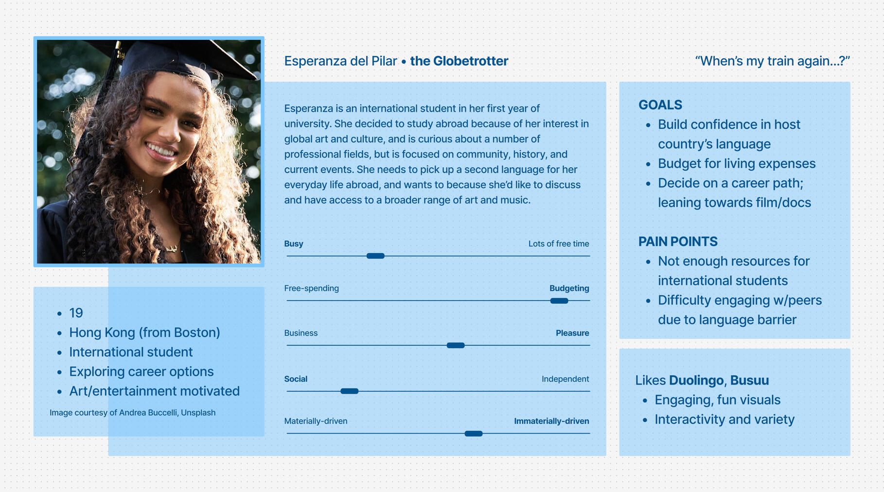 Esperanza, a lifestyle-driven learner.