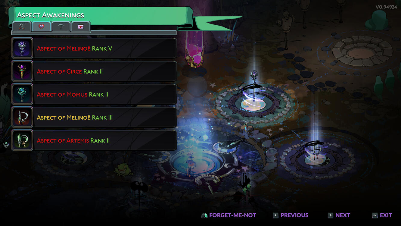 Unlockable Aspect levels without resource overlay hover effect